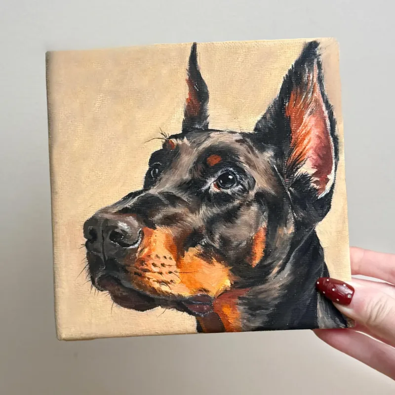 Ollie 的油画 · 宠物肖像，8 × 10 英寸